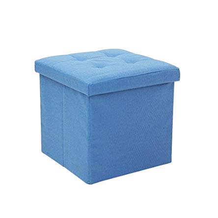 epeanhome Ottoman Storage,Storage Ottoman Linen Foldable Stool,Storage Cube Basket Bins Organizer Containers,Collapsible 15