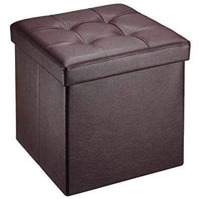 Ollieroo Faux Leather Folding Storage Ottoman Bench Seat Foot Rest Stool (15