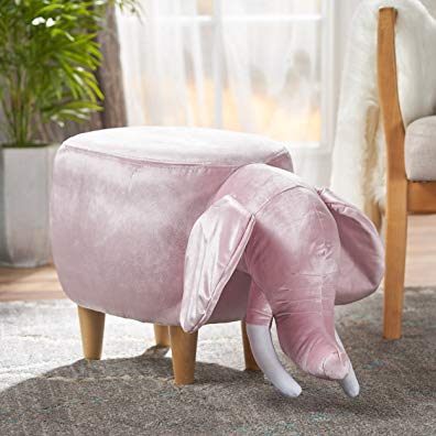 Rahele New Velvet Elephant Ottoman (Pink)