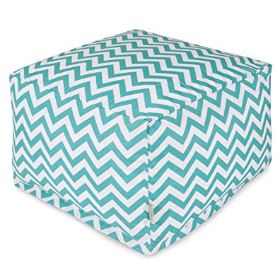 Majestic Home Goods Chevron Ottoman, Large, Teal
